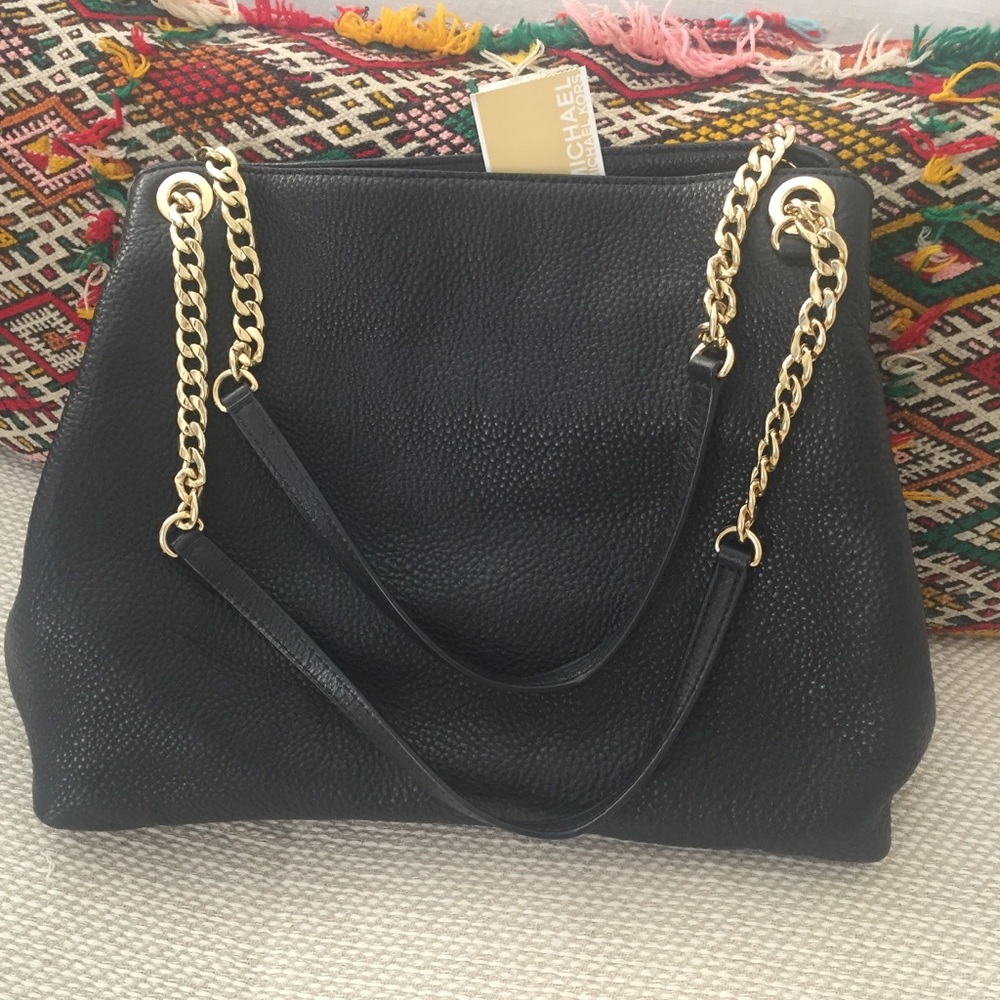 MICHAEL KORS Black leather Jet Set Chain Lg Bag